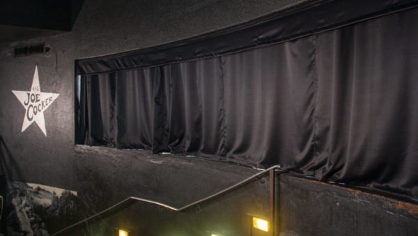 Blackout Curtains at First Avenue iconic curved stairway